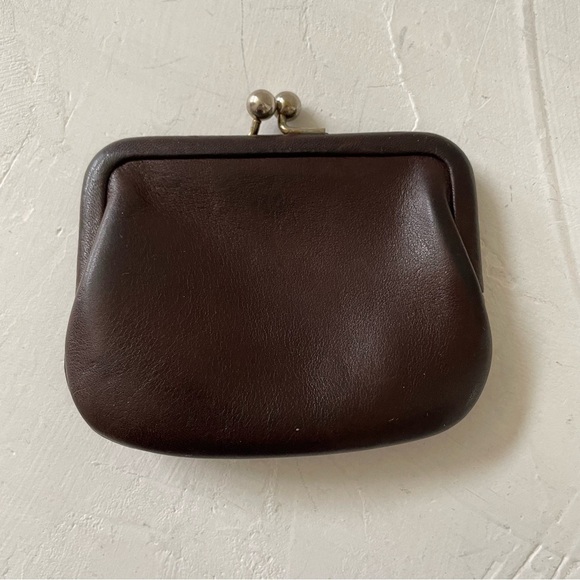 Vintage Coach Mahogany Leather Kisslock Coin Wallet Pouch - Picture 2 of 11